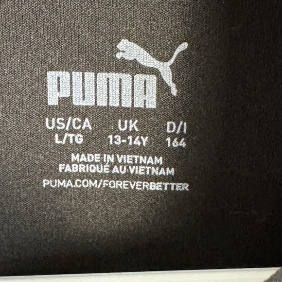 Puma Kid's Gray/Black 1/4 Zip Long Sleeve Performance Pullover Size Large Active - Picture 3 of 15